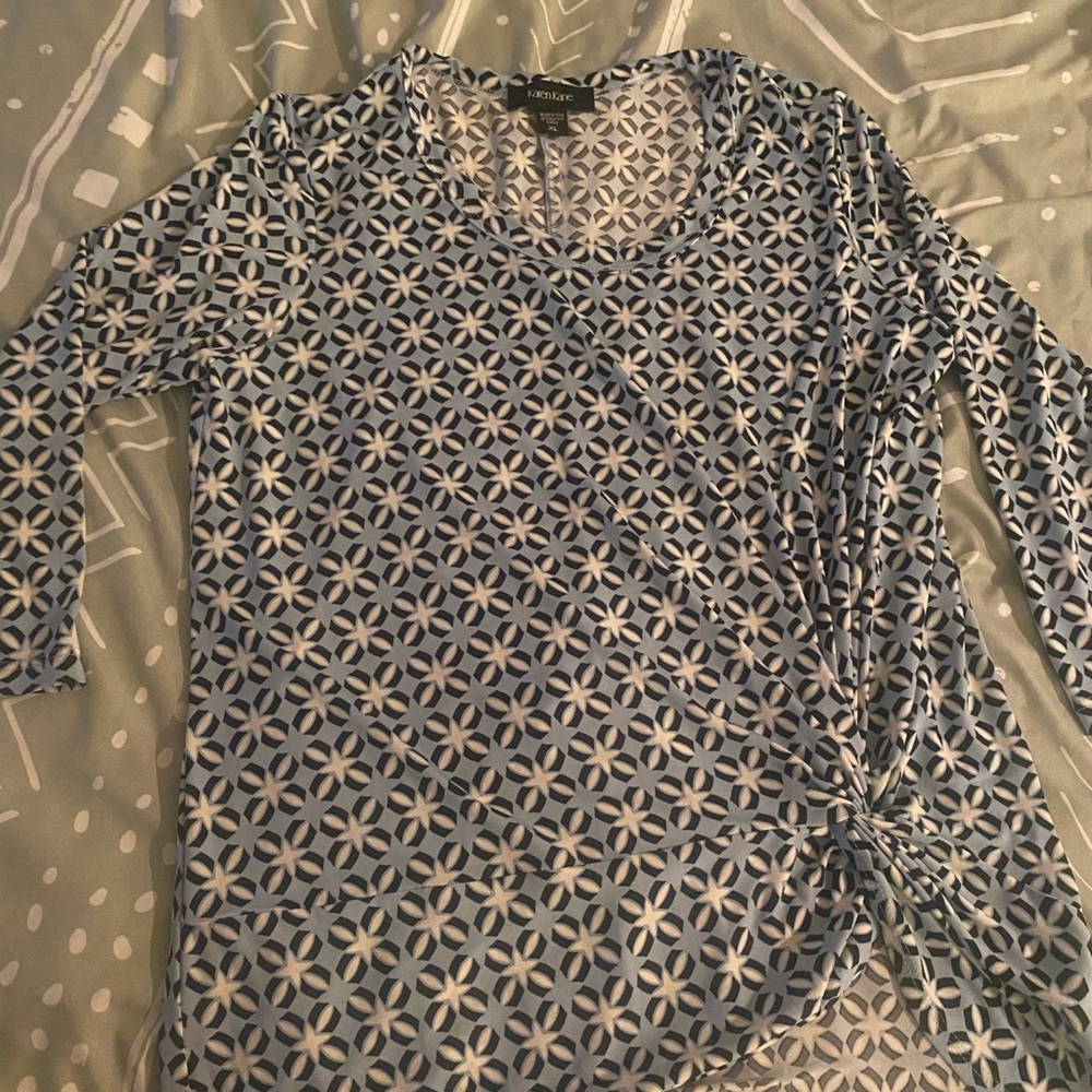 Karen Kane Blue Geometric Women's Blouse size xl